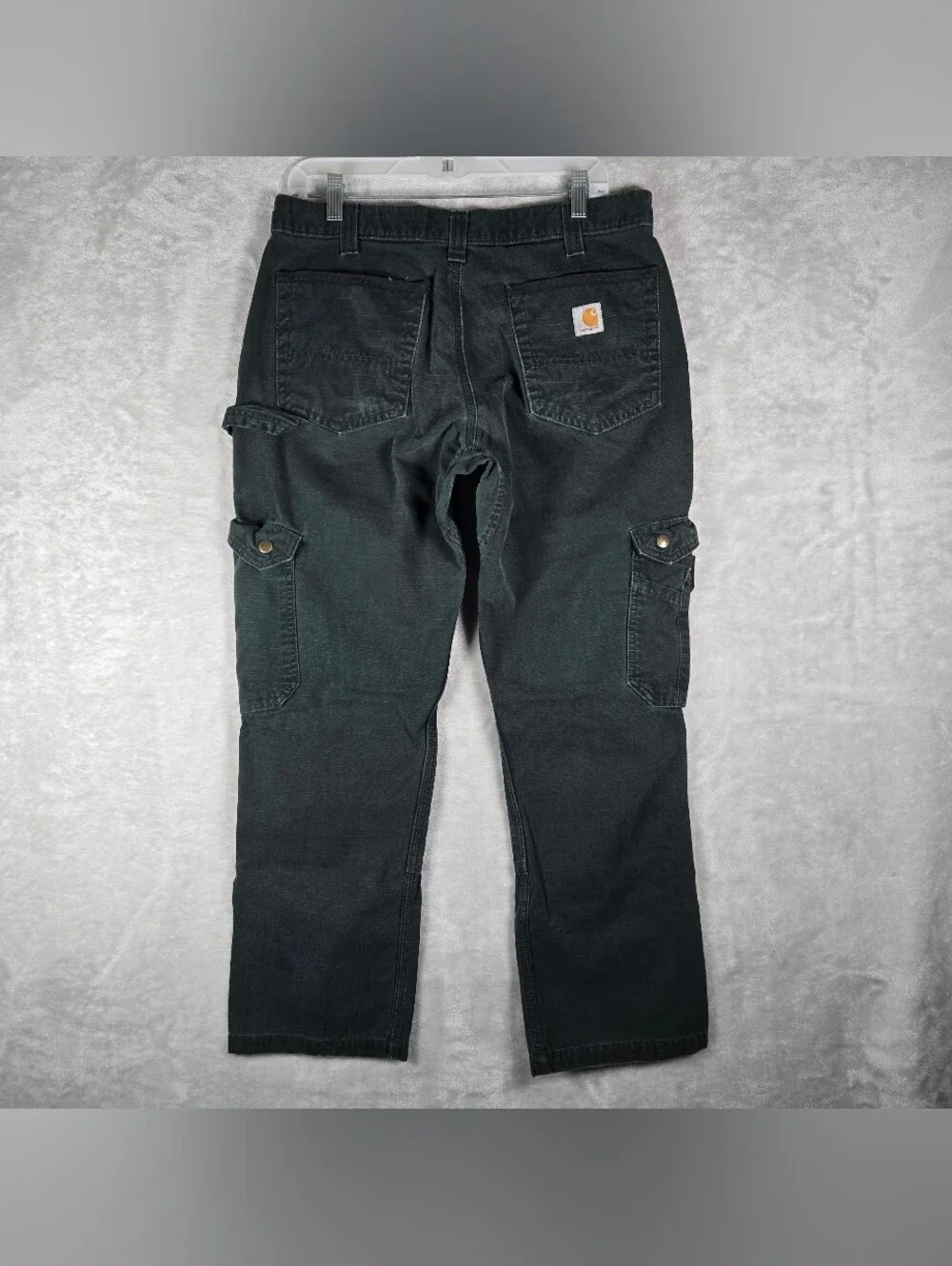 Carhartt Double Knee Cargo Pants Mens Size 34x30 Black Relaxed Fit Ripstop Y2K